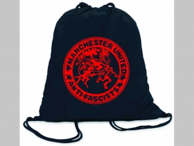 Manchester United Antifascist  ľahké sťahovacie vrecko ( batôžtek / vak ) s čiernou šnúrkou, 100% bavlna 100 g/m2, rozmery cca. 37 x 41 cm